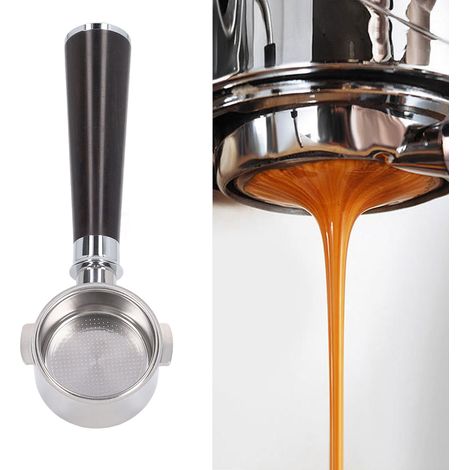 De'Longhi 51 mm bodenloser Doppelgriff aus Edelstahl EC0310, Ausführung in lila Sandelholzoptik (1/5)