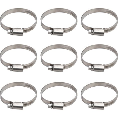 Colliers de serrage et brides de tuyau style allemand, lot de 30 pièces (diamètre 40-63 mm), pour fixation étanche de flexibles. (1/5)
