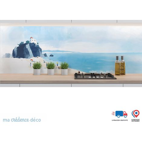 Crédence : Aquarelle et côte bretonne 9 - Alu composite - 120 - 60 (1/3)