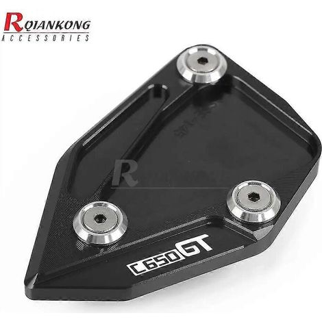 C650 GT Motorrad Seitenständer Vergrößerung Kickstand Pad Platte für BMW C650GT 2012 2013 2014 2015 2016 2017 2018 2019 2020 2022 2022 – Schwarz (1/5)
