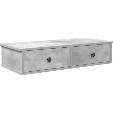Maison Exclusive - Wandregal mit Schubladen Betongrau 80x31x17 cm