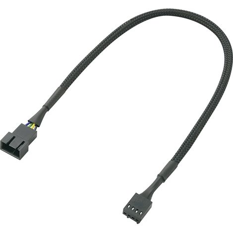 PC-Lüfter Verlängerungskabel [1x PC-Lüfter Stecker 4pol. - 1x PC-Lüfter Buchse 4pol.] 0.30 m Schwarz