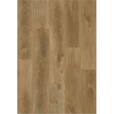 Suelo vinílico SPC Click Tarin, Roble Estructurado Marrón Terciopelo, efecto madera, con Aislamiento Acústico Paquete de 10 lamas (2,208 m²) (1/5)