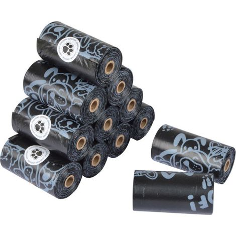 Lot de 12 Rouleaux de 20 Sacs "Déjections" 12cm Noir (1/2)