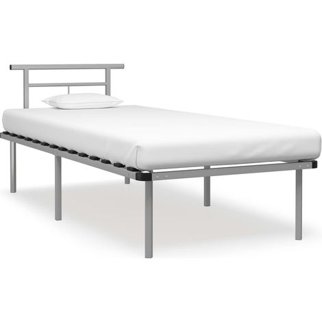Bettgestell Grau Metall 90x200 cm