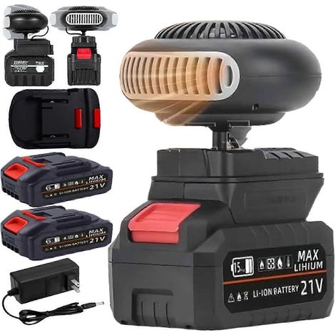 Tragbarer, akkubetriebener Heizlüfter mit Schnellentfeuchtungsfunktion, kabelloser Heizfunktion, 1500 mAh wiederaufladbar für Camping, Büro, Auto und Innenräume (1/5)