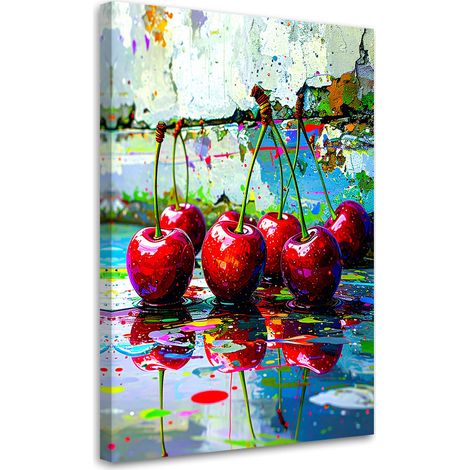 Tableau déco Cerises Fruits 60x90 (1/4)