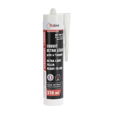 enduit de rebouchage et lissage - ultra léger - pret à l'emploi - en cartouche de 310 ml - bizline 740147