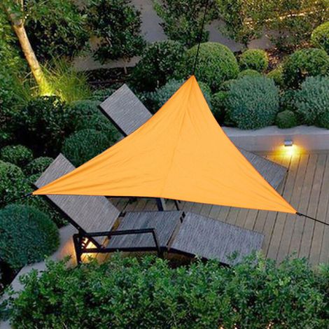 Voile d'ombrage orange bloquant l'eau, auvent triangulaire perméable pour extérieur, Patio, jardin, cour, terrasse, 13,1x13,1x13,1 pieds (1/3)