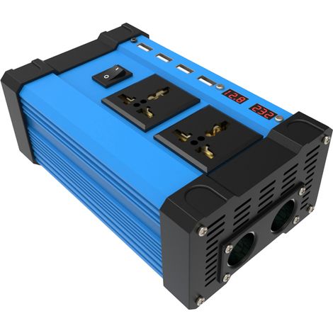 Convertisseur de puissance 600W, CC 12V vers CA 220V, écran LCD, 4 ports USB, 2 prises secteur, 2 prises allume-cigare (1/5)