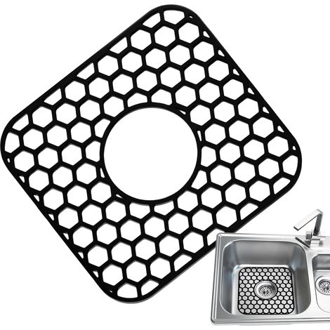 Tapis pour Évier de Cuisine Tapis en Silicone Anti Dérapant Antidérapant Résistant À La Chaleur Grille 30x28 Cm pour sous Évier Cuisine Salle De Bain Buanderie Appartement