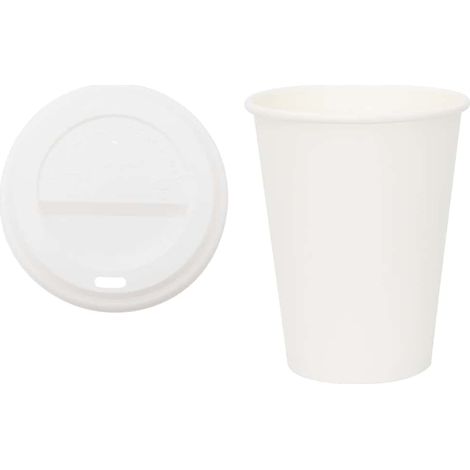 Tasses à café en papier avec couvercles 1000 pcs 12oz 300ml (1/5)