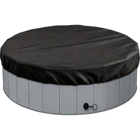 Couverture DE LA SAUX EXTÉRIEUR, Couverture Spa Rond 160 x 30 cm avec Bords renforcés, Protection Contre Les pluies à poussière Lourde pour Baignoire (Noir) (1/5)