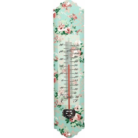 Termometro da parete con motivo a rosa, 30 cm