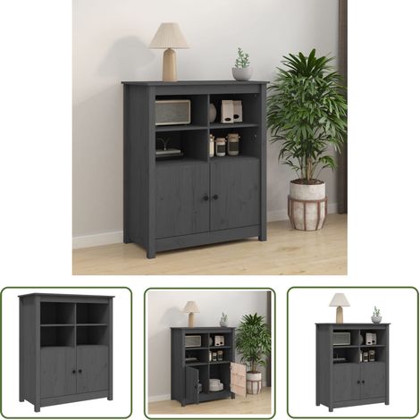 Sideboard Grau 83x41,5x100 cm Massivholz Kiefer vidaXL (1/5)