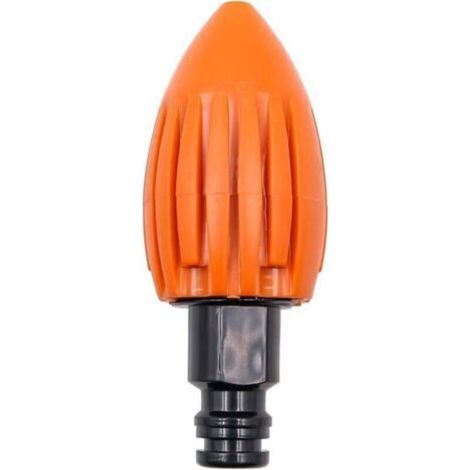 Buse De Nettoyage - Jet Rotatif Haute Pression - Compatible Tuyaux Arrosage 3/4 - Orange - 1 Pièce (1/4)