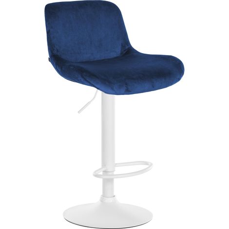 Barhocker Solon Weiß blau Samt