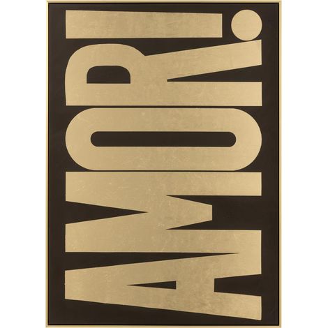 Tableau Inscription "Amor" 102x142cm Noir & Doré (1/5)