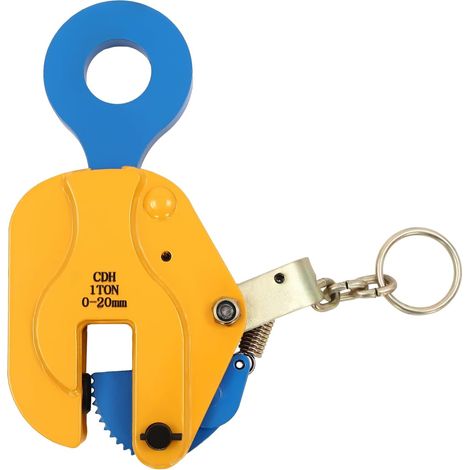 HAUTOUR Pince de Levage en Tôle 1T Industriel Plaque Verticale Tôle Acier Levage Pince Antidérapante Lourde 0-20mm Capacité de Charge 1T,Pour Soulever et Transporter (1/5)