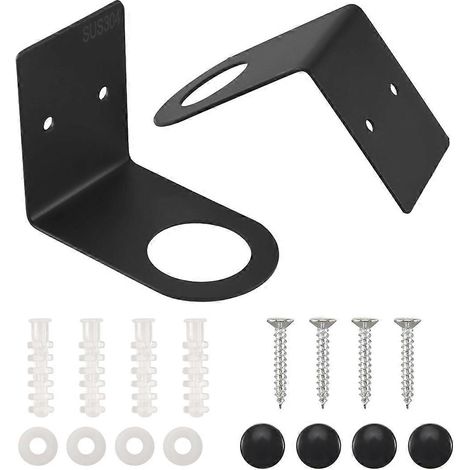 Lot de 2 supports pour distributeurs de savon, supports muraux pour distributeurs de savon à pompe, en acier inoxydable (1/5)