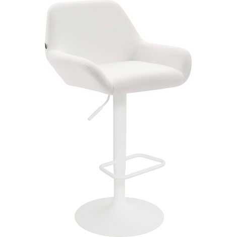 Taburete de cocina Detmold en polipiel Blanco