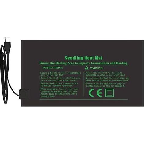 220v Seedling Heat Mat,Reptile Plant Electronique Tapis Chauffant Plaque Chauffante Terrarium Coussin de Chauffage hydroponique imperméable pour l'usine de Reptile de Graine(24 52cm) (1/5)