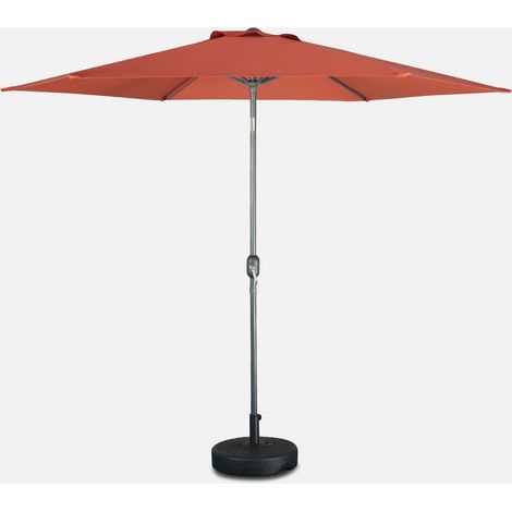 Parasol rectangular poste efecto madera, 3x3m