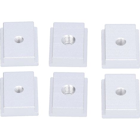 6 Écrous Coulissants en Alliage d'Aluminium pour Rails en T, Compatibles M5 M6 M8, Accessoires pour Systèmes d'Automatisation (1/5)