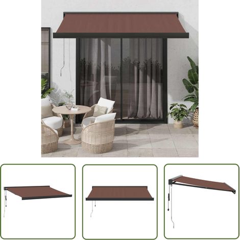 vidaXL Auvent rétractable automatique marron 350x250 cm (1/5)