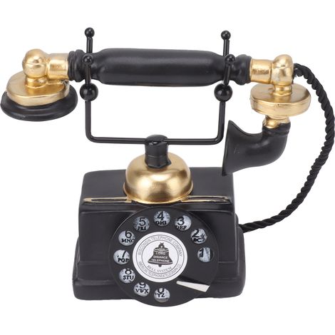 Großes dekoratives Retro-Telefonmodell aus Kunstharz im Vintage-Stil mit Wählscheibe, ideal zur Dekoration eines Café- oder Bar-Schaufensters (Typ 14). (1/5)