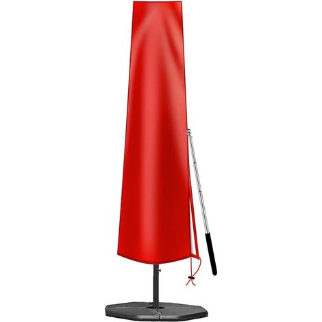 Housse de parasol imperméable - 190x50x30cm - Avec mât - Anti-UV - Housse de parasol - Pour parasol droit - Résistant au soleil et à la poussière - Tissu Oxford - Durable et écologique - Rouge (1/5)