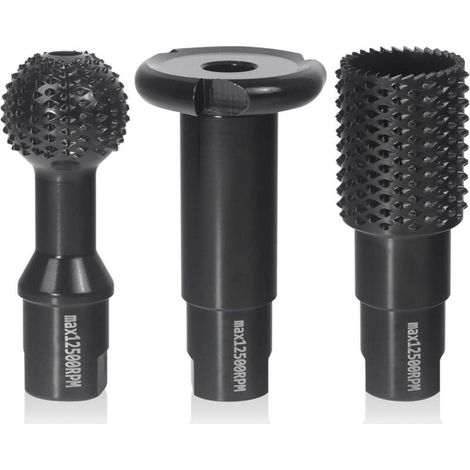 Set de 3 Fraise à Bois - Disques Meuleuse Sculpture Bois, Burrs Rotatifs, Gouge et Ciseaux à Bois pour Meuleuses 115/125 - Outils de Coupe,Menuiserie Outillage (1/5)