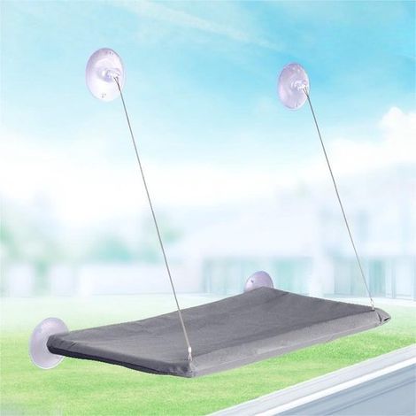 Amaca per davanzale per gatti, grande cesta per gatti da interni con 4 ventose robuste, superficie stabile per gatti fino a 18 kg (55 x 3 (1/5)