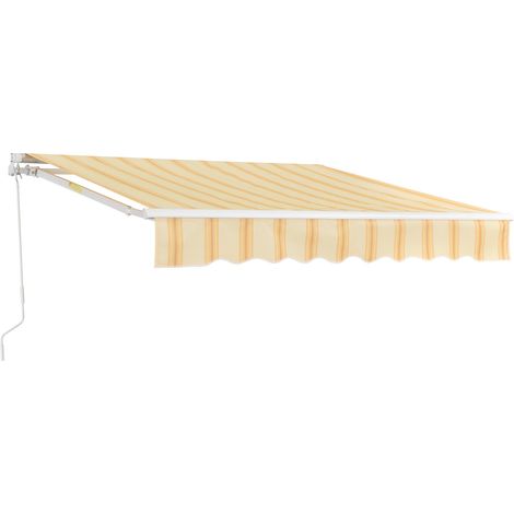 Tenda da sole con manovella 350 x 250 cm giallo bianco 030008311