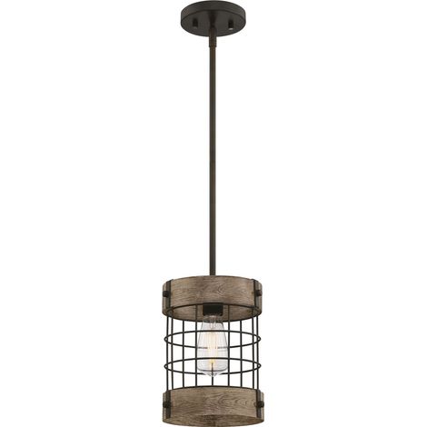1-Light Pendant Langston Bronze / Pine (1/2)