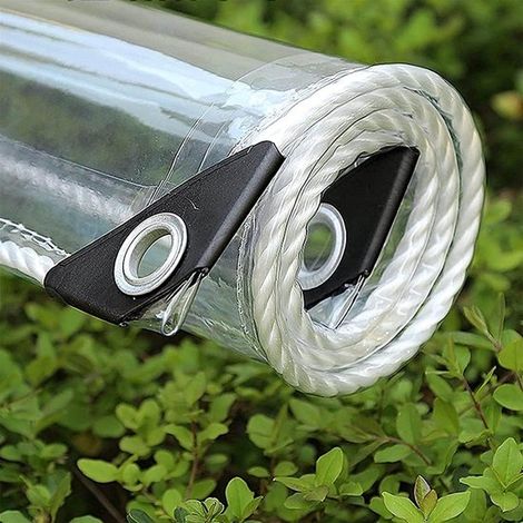 Lona transparente, Lona de PVC transparente, 0,35 mm, 1x3 m, Resistente al desgarro, Para camping, invernadero, coches, patio y pabellón (1/5)