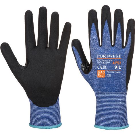 Guantes anticorte Dexti Cut Ultra Azul/Negro fibra HPPE galga 13 AP52 XXL