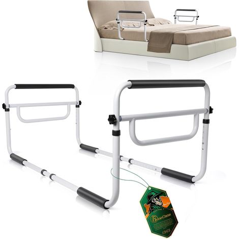 Barrière de Lit Réglable avec Double Protection et Design en U - Sécurité Médicale pour Lits Standard, Protection Anti-Chute Complète - pour Personnes Âgées et Handicapées (1/5)