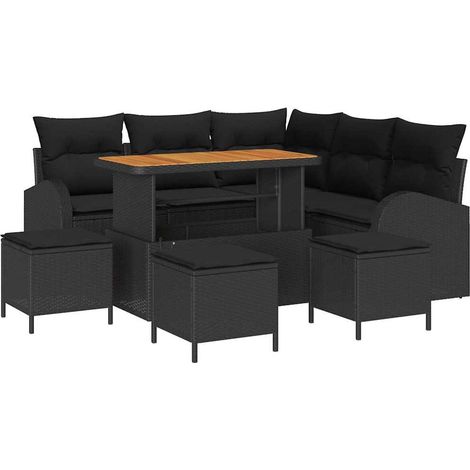 Maison Exclusive - Garten-Sofa-Set mit Kissen mit Speicher 9 pcs