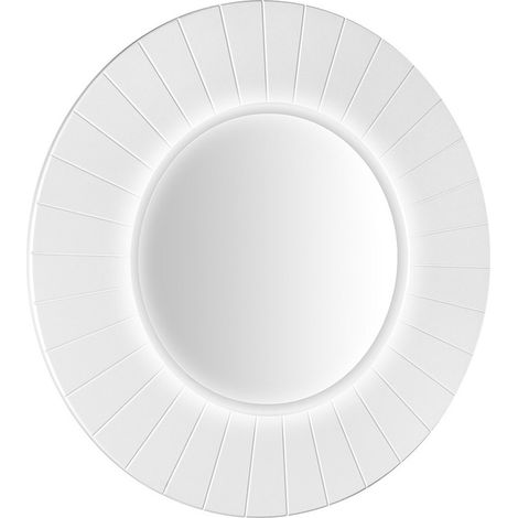 Miroir rond LUMIRO STRIP avec éclairage LED dans le cadre dia. 90cm, blanc mat (1/4)