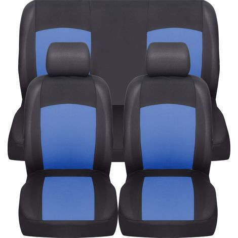 Lupex Shop - Coprisedili universali morbidi per auto, anteriori e posteriori, mod. Soft, tessuto poliestere, colore Blu Royal