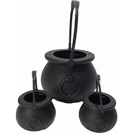 Bouilloire à bonbons, décoration d'Halloween, chaudron de sorcière noire, décoration pour la maison, bouilloire à bonbons sorcière 2024witch 1L 2S (1/5)