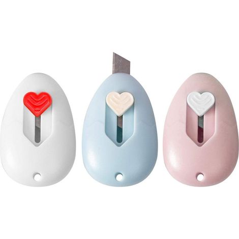 Cutter Messer Cartoon Eiform mit Schlüsselring, Edelstahl Klinge, für Papier & Verpackung
