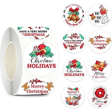 Autocollants de Noël 1 rouleau de 500 pièces (1/5)