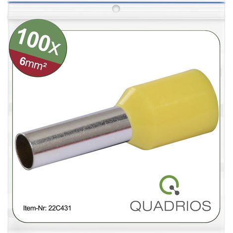 Quadrios 22C431 Aderendhülse 6 mm² Teilisoliert Gelb 1 Set (1/4)