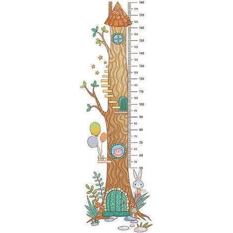 1 feuille de tableau de croissance en taille, autocollant pour mesurer la croissance en taille-180x40cm
