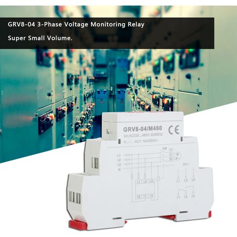 Relais de surveillance de tension triphasé GRV8-04, protection contre les défauts de phase M460 (1/5)
