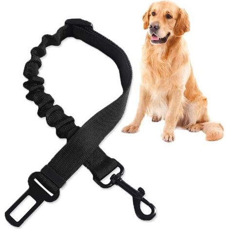 Ceinture Chien Voiture, Harnais Voiture Chien Voiture Universel avec Système d'absorption des Chocs et Mousqueton Solide Réglable.