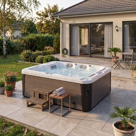 Spa gonflable 5 places GR5 – 36 jets hydromassage – Pompe LX 3 HP – Réchauffeur Balboa 3000W – Dimensions 215x215 cm – Archipel (1/5)