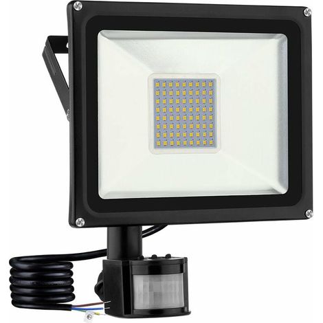 Projecteur LED, Avec Détecteur 50W Spot LED ,Avec Détecteur de Mouvement ,Warm White Lampe LED ,IP65 imperméables , Pour jardin Garage,Cour, au garage, à l'atelier d'usine, à la cour, au jardi (1/5)